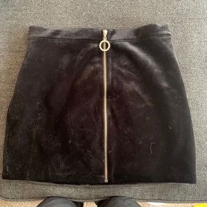 Divided (H&M) mini skirt. Velvet with rhinestone zipper pull. Never worn
